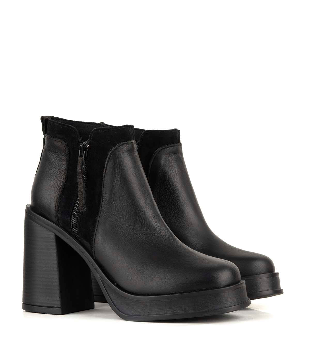 Botas cortas de cuero con plataforma — imagen 3