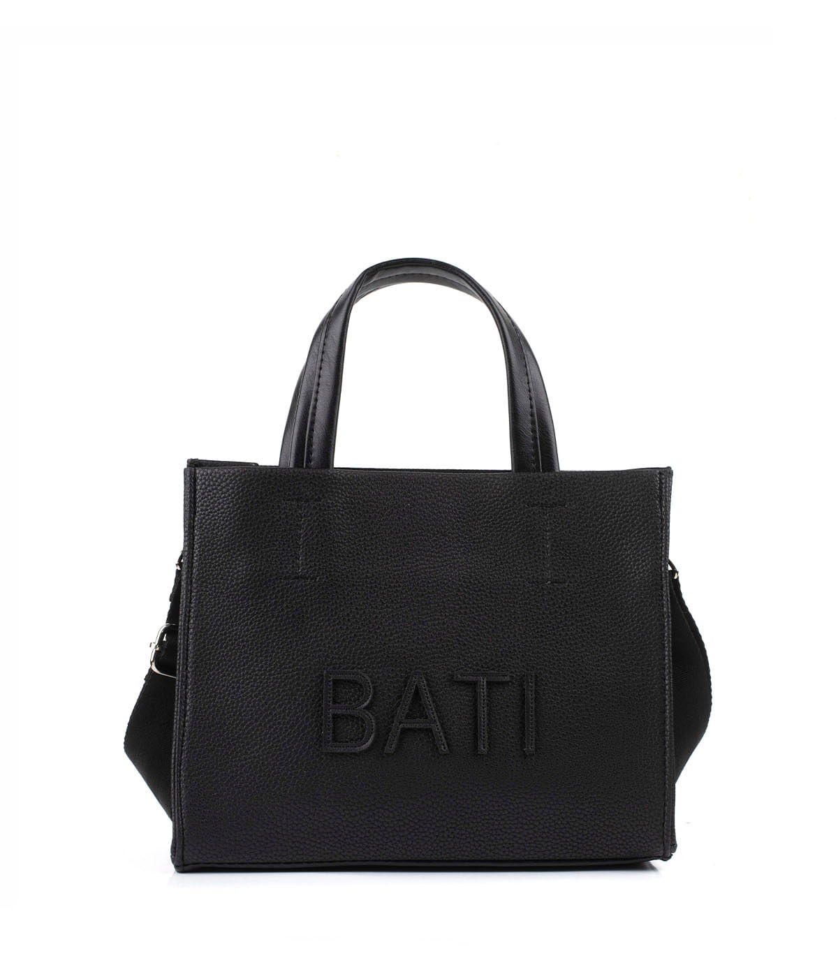 Cartera simil cuero con manijas cortas
