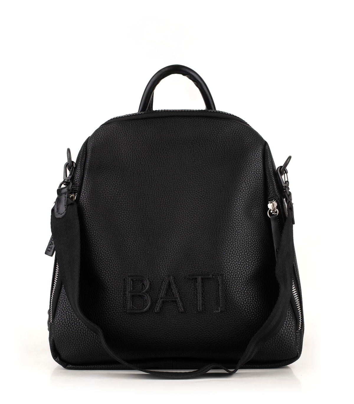Mochila urbana de simil cuero con bolsillo lateral de Batistella