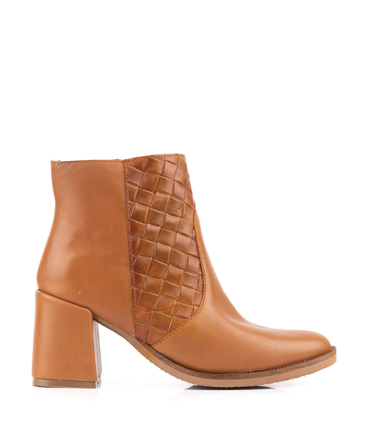 Batistella botas cortas de cuero con taco ancho y detalle texturado
