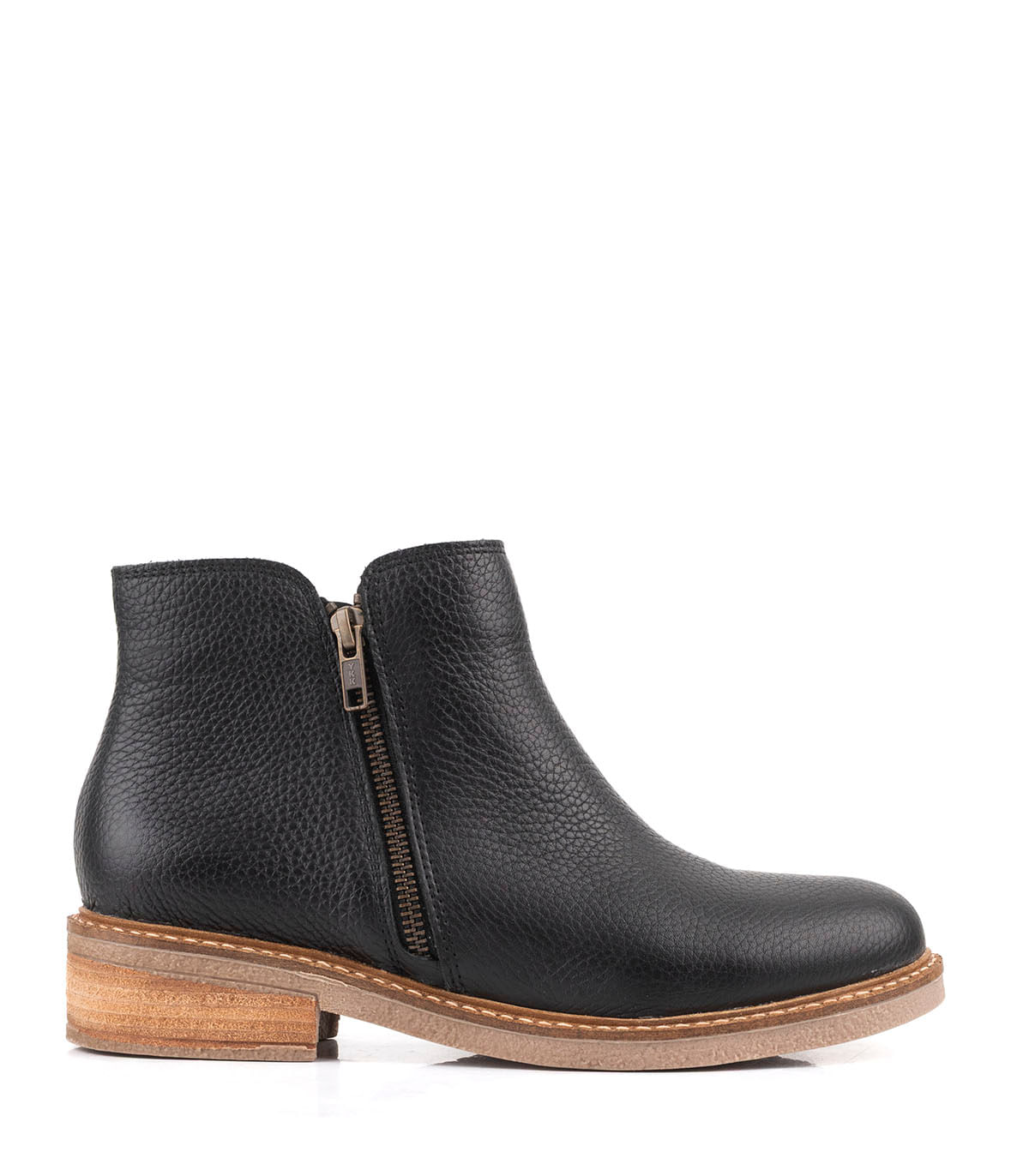 Botas cortas de cuero graneado con cierre lateral