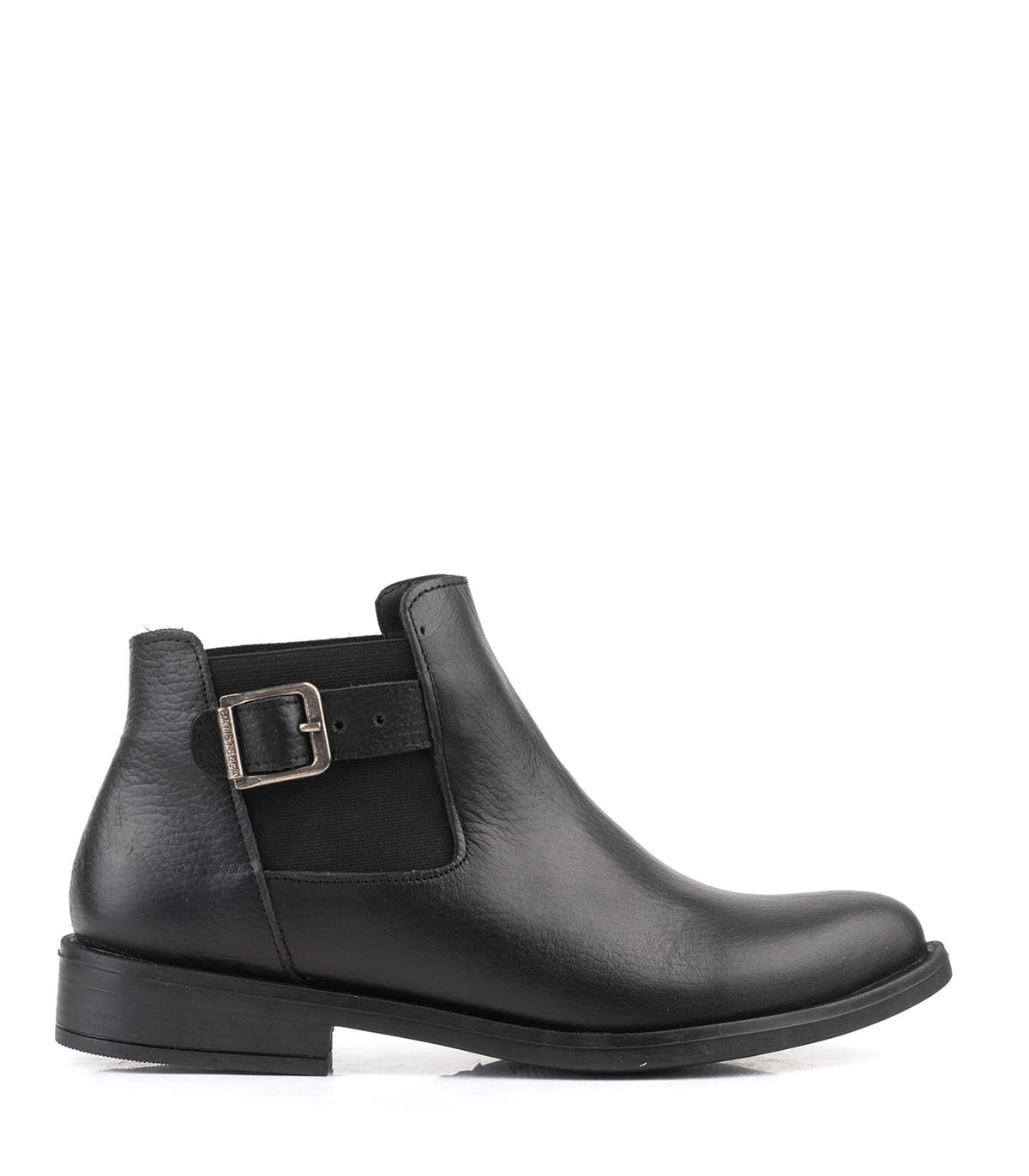 Botas cortas chelsea de cuero con elástico lateral