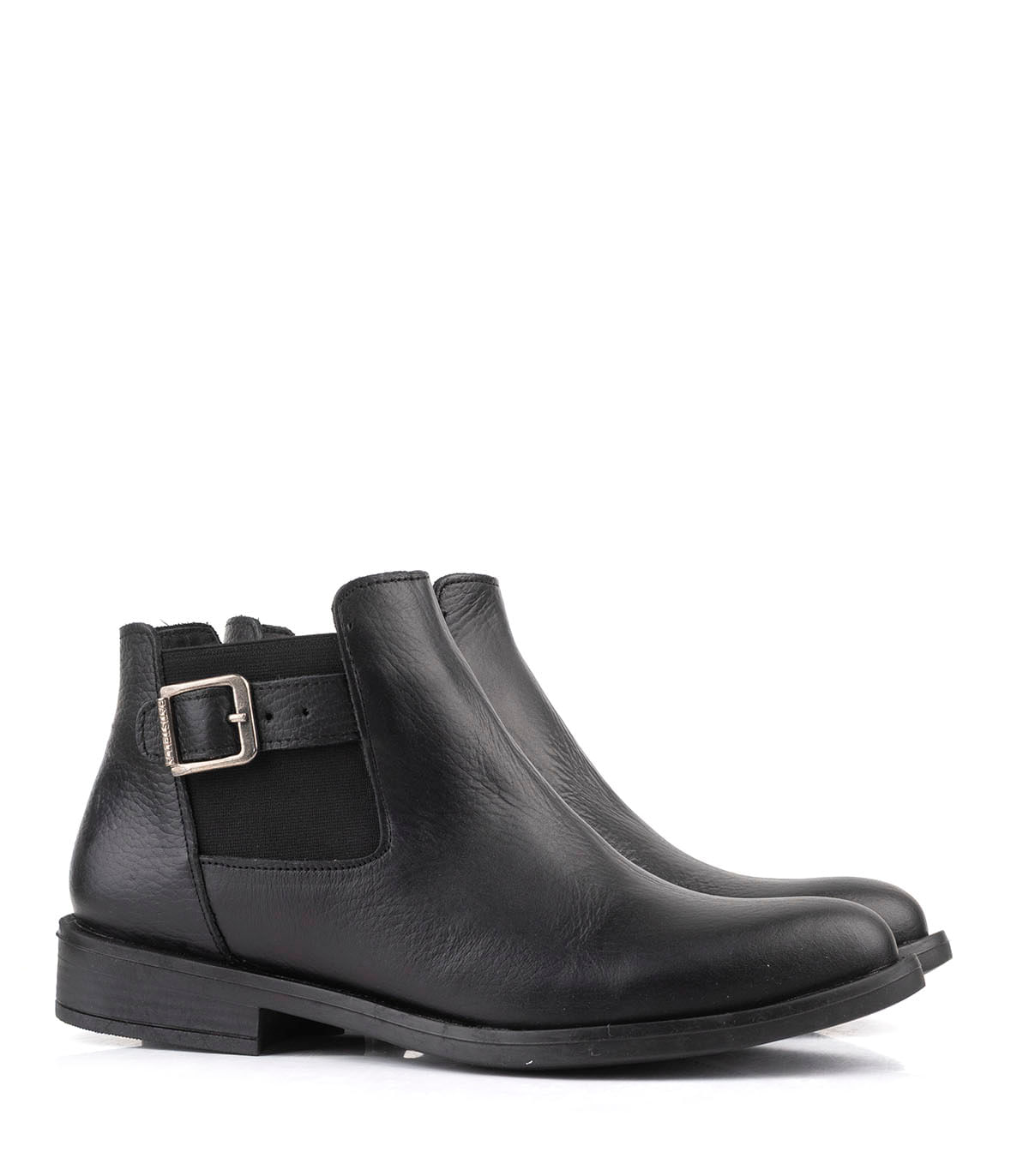 Botas cortas chelsea de cuero con elástico lateral — imagen 4