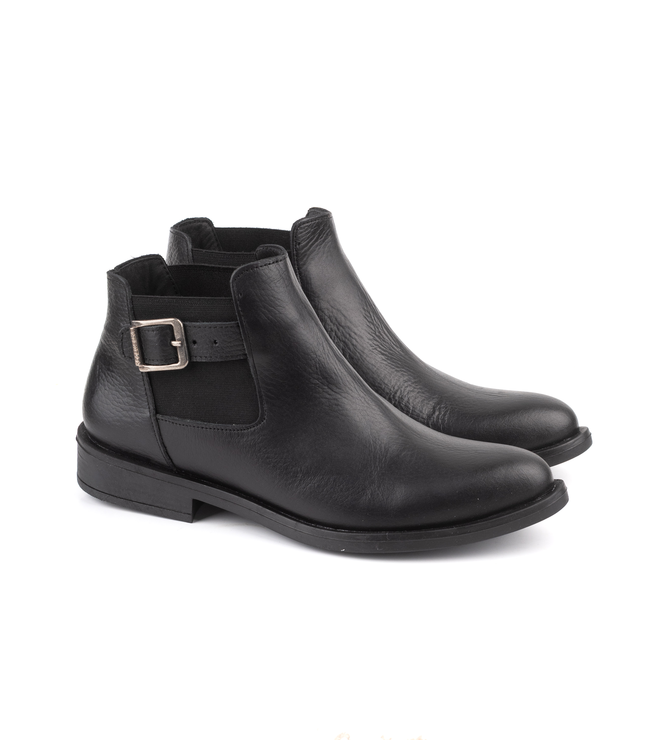 Botas cortas chelsea de cuero con elástico lateral — imagen 5