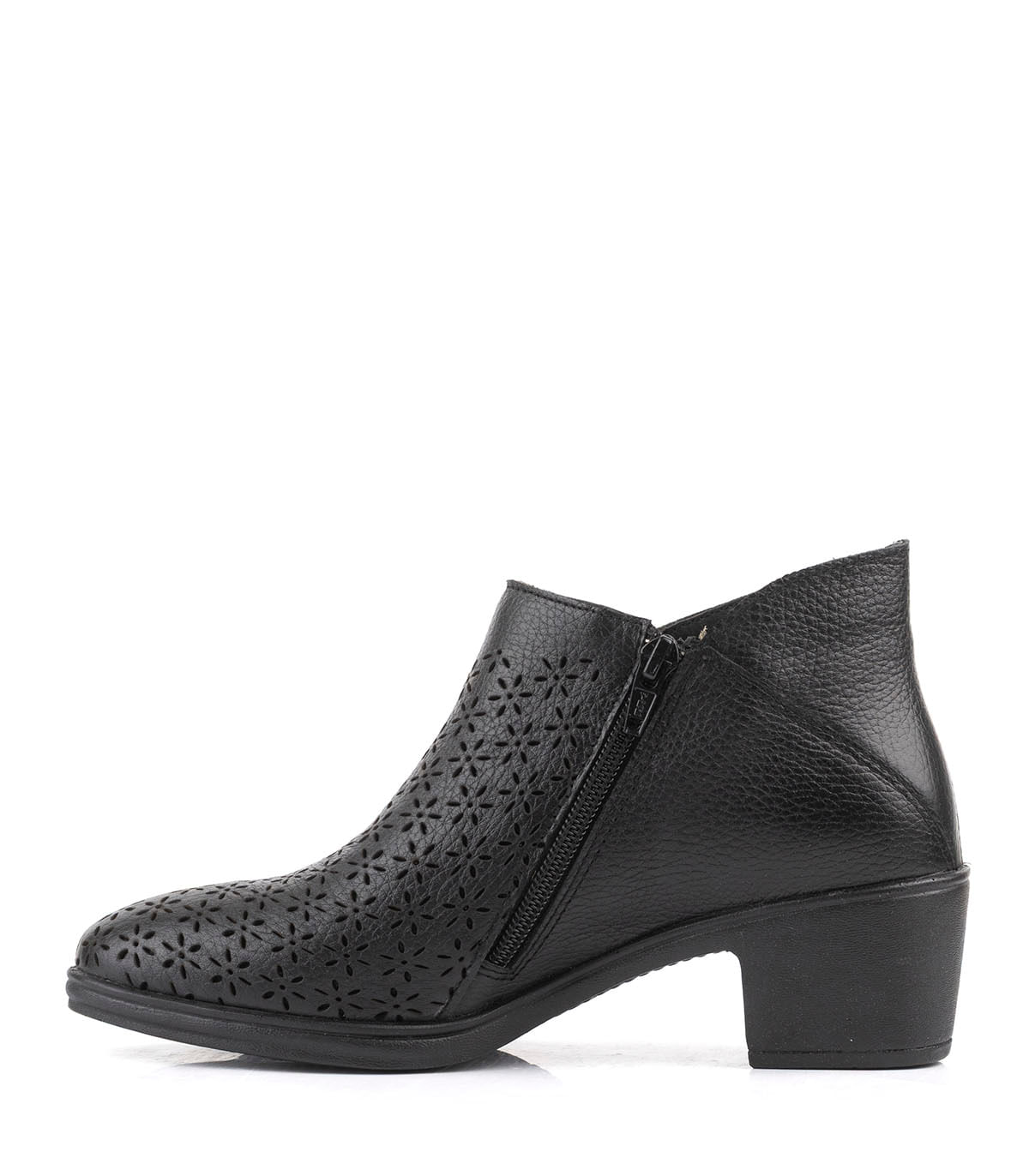 Botas cortas caladas de cuero con cierre lateral — imagen 2