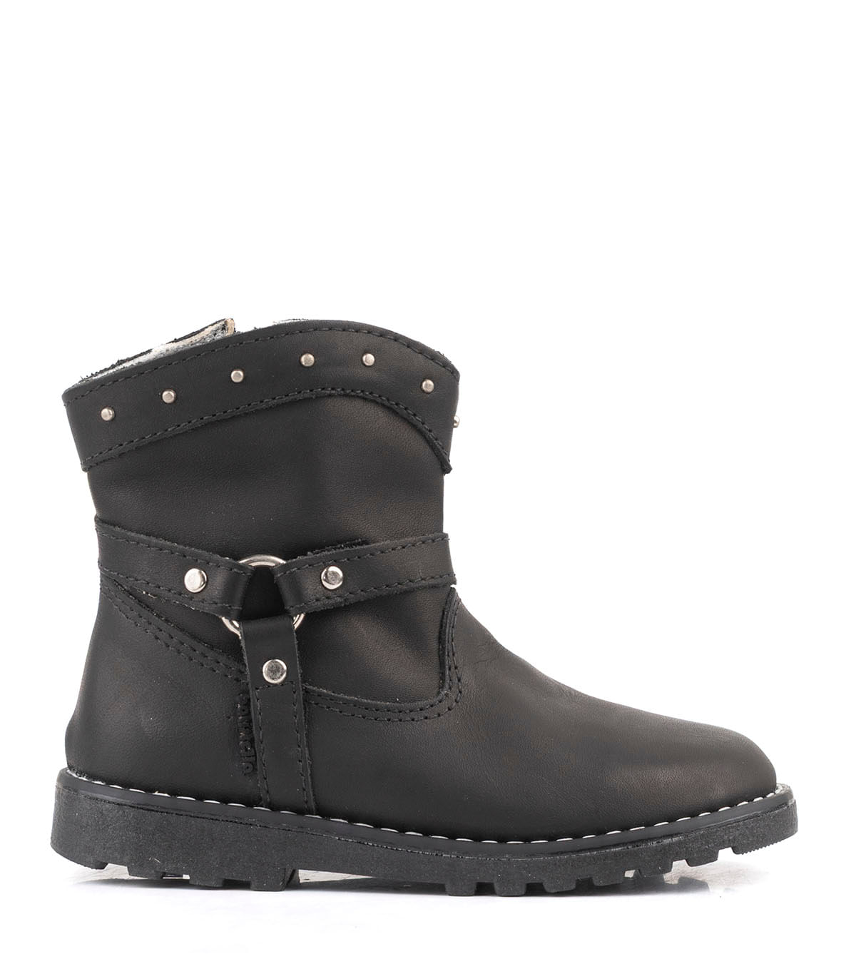 Bota corta infantil de cuero con hebillas