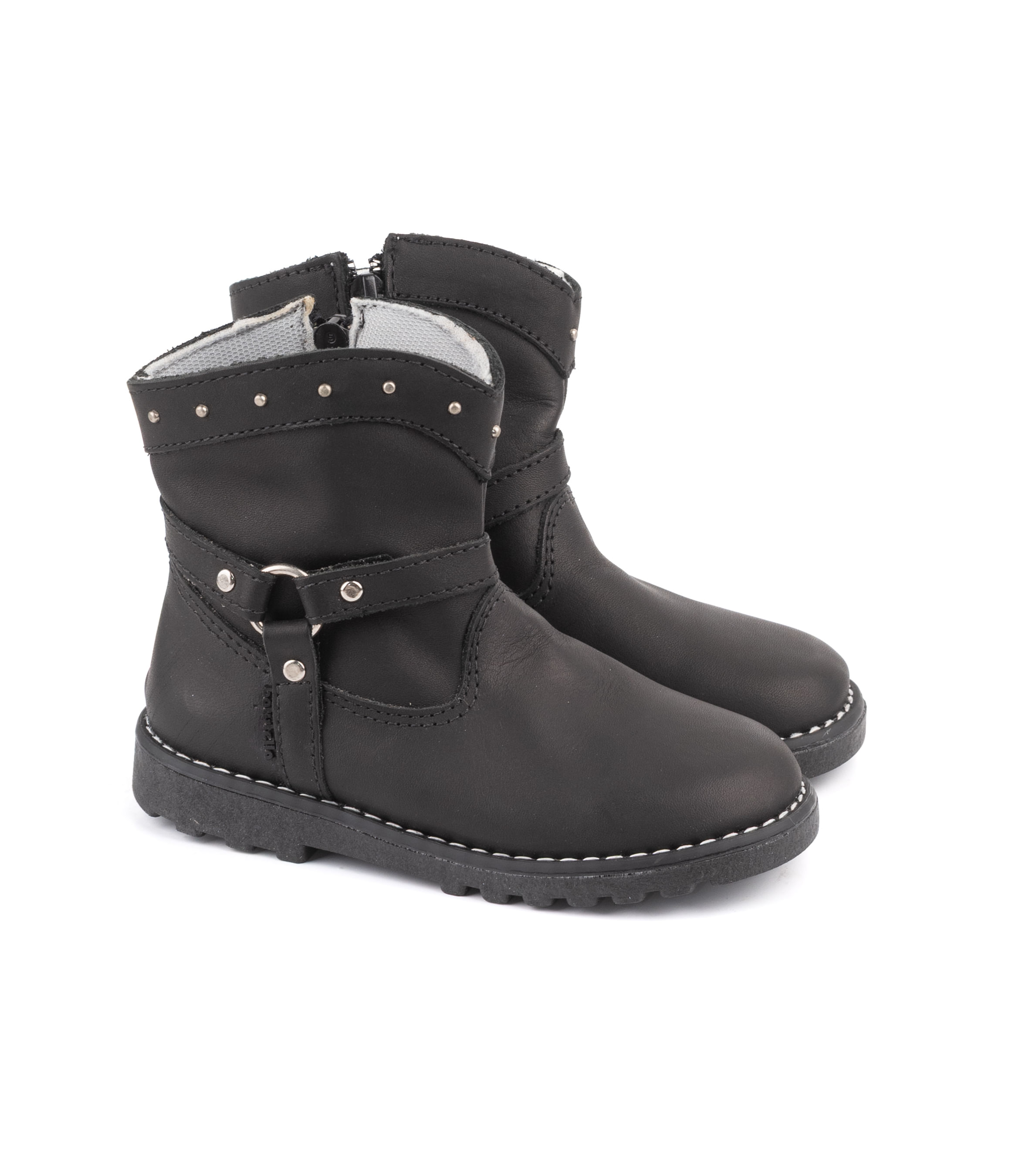 Bota corta infantil de cuero con hebillas — imagen 5