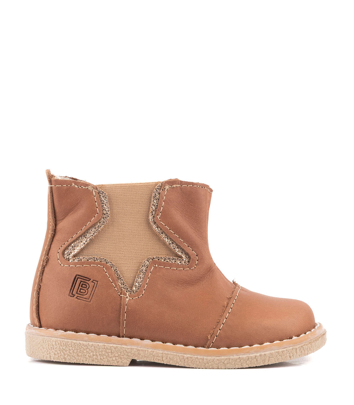 Bota corta infantil de cuero con detalle estrella