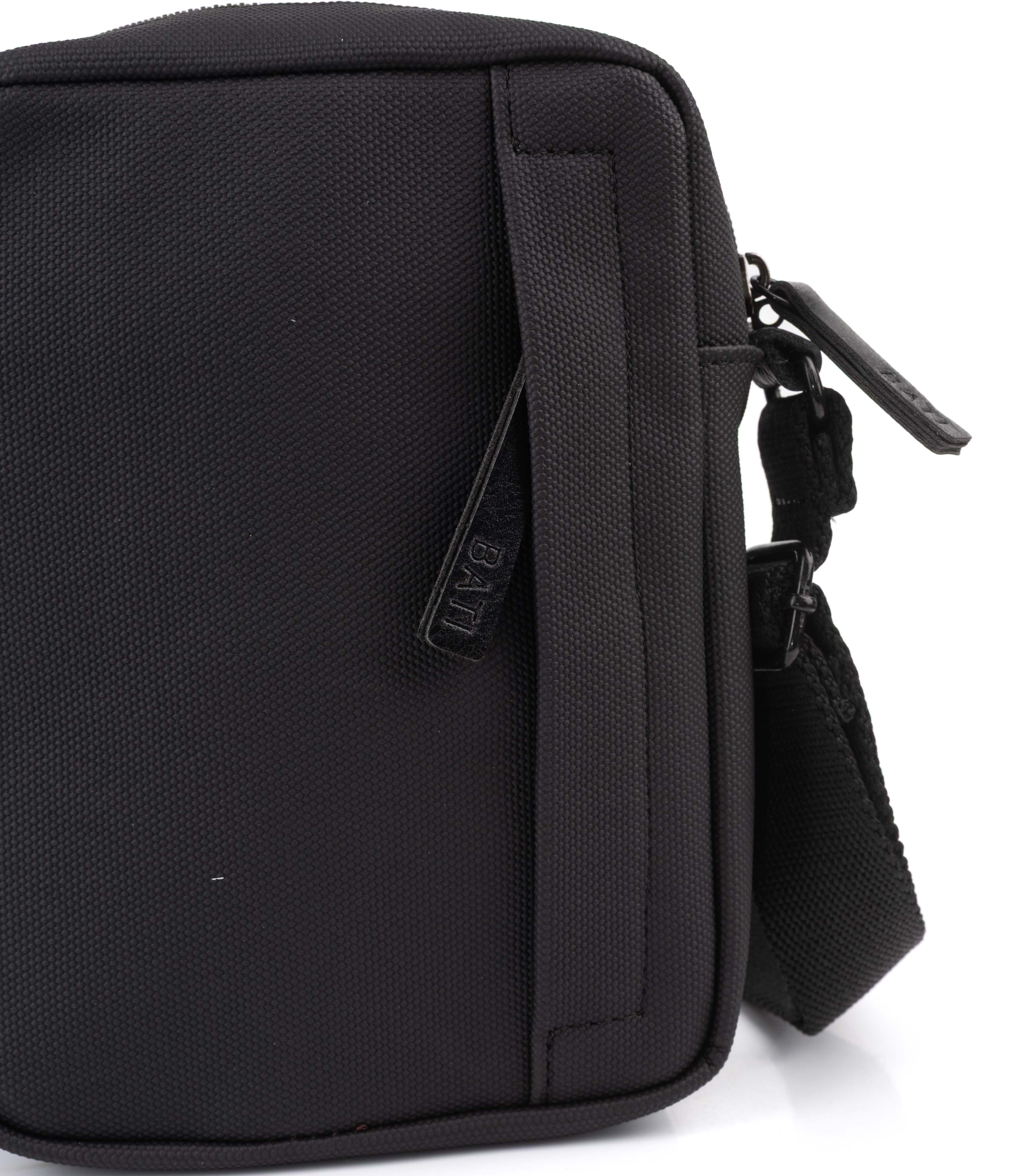 Bandolera morral de tela engomada negra de Batistella — imagen 5
