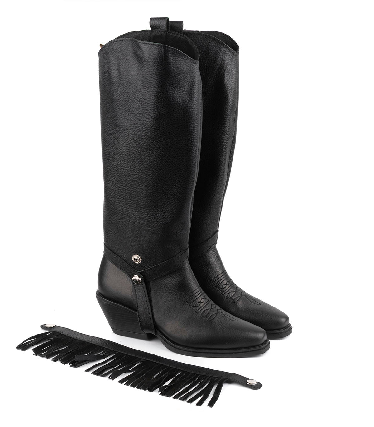 Bota texana alta desmontable con flecos Batistella — imagen 2