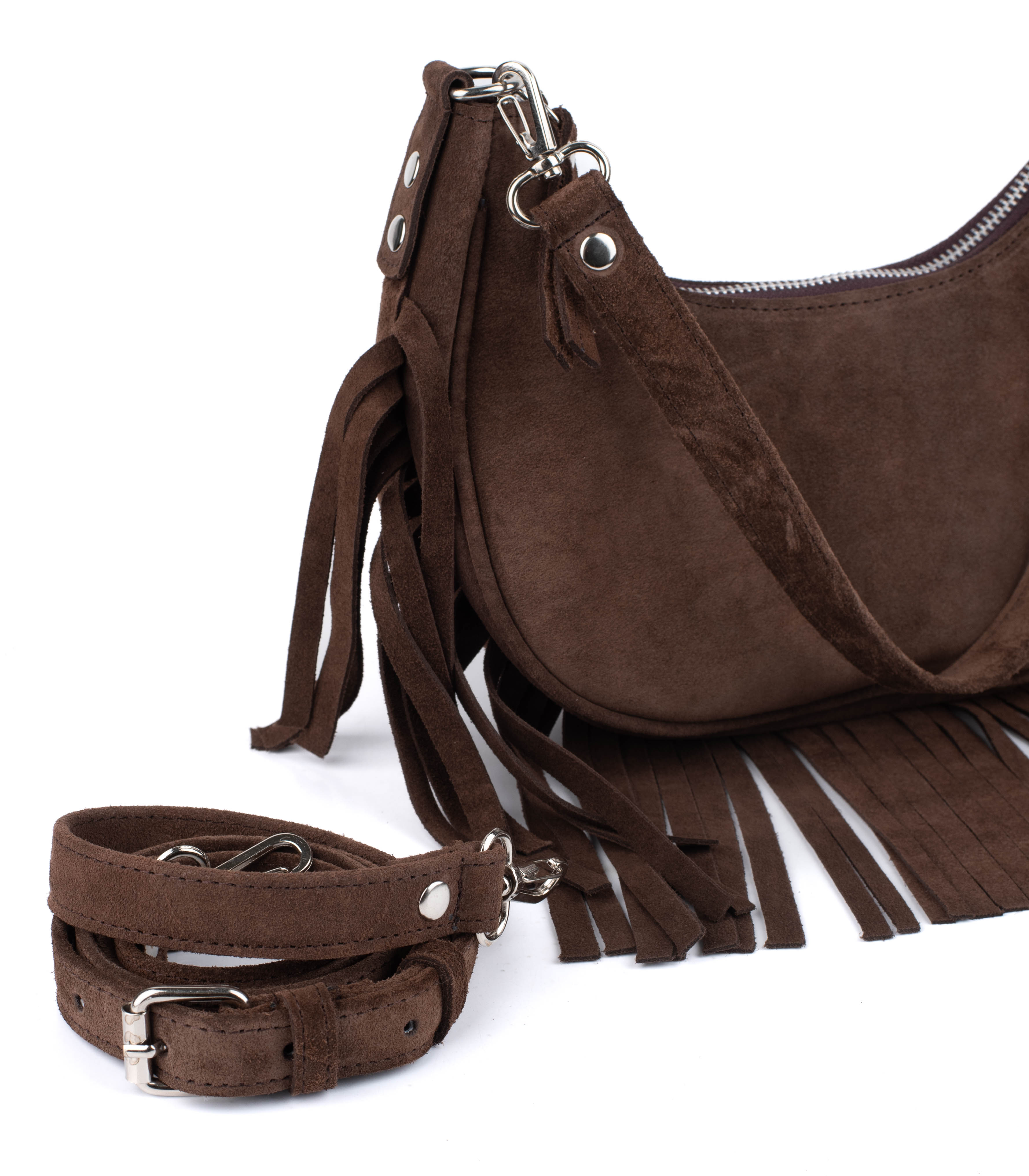 Bandolera de gamuza con flecos — imagen 5