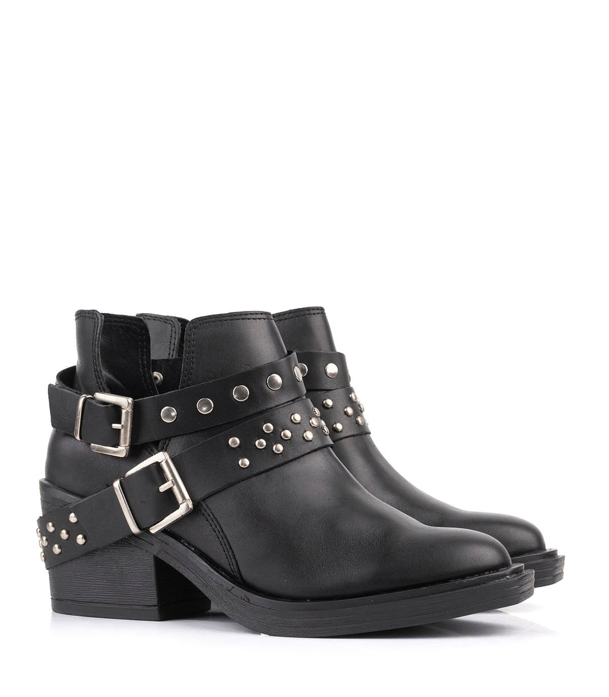Botas cortas de cuero con hebillas y tachas — imagen 4
