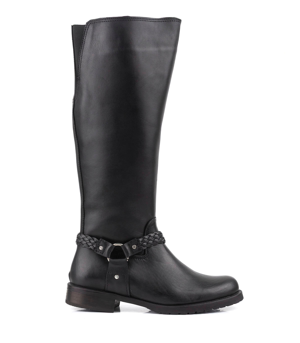 Bota alta en cuero con detalle trenzado Batistella