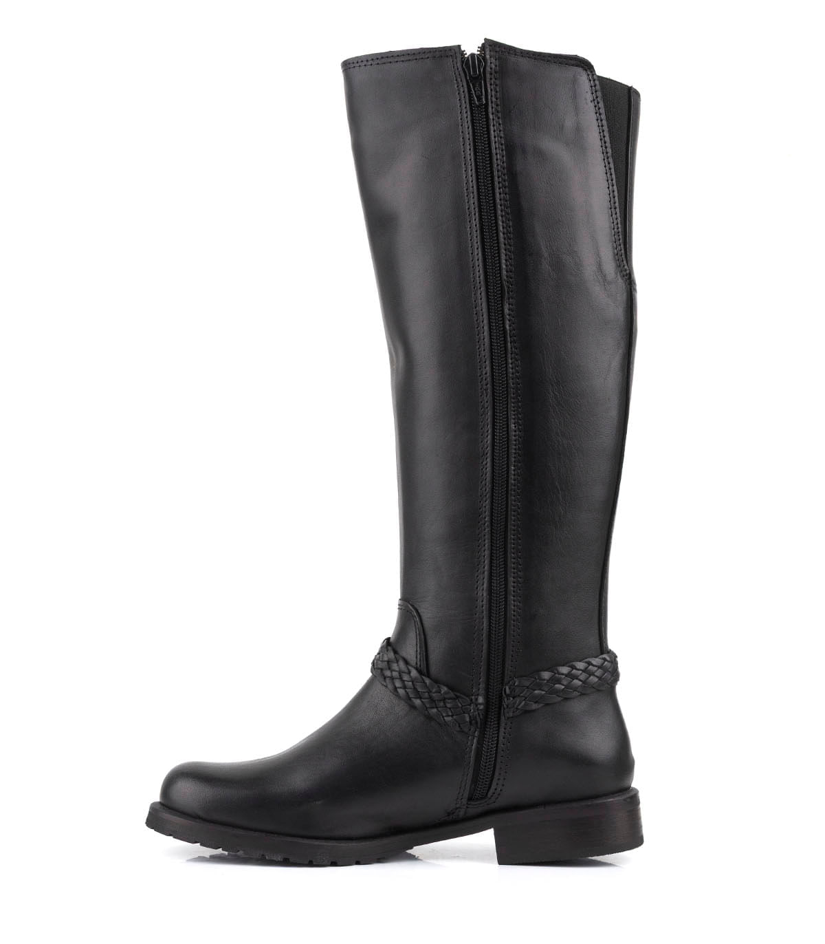 Bota alta en cuero con detalle trenzado — imagen 2