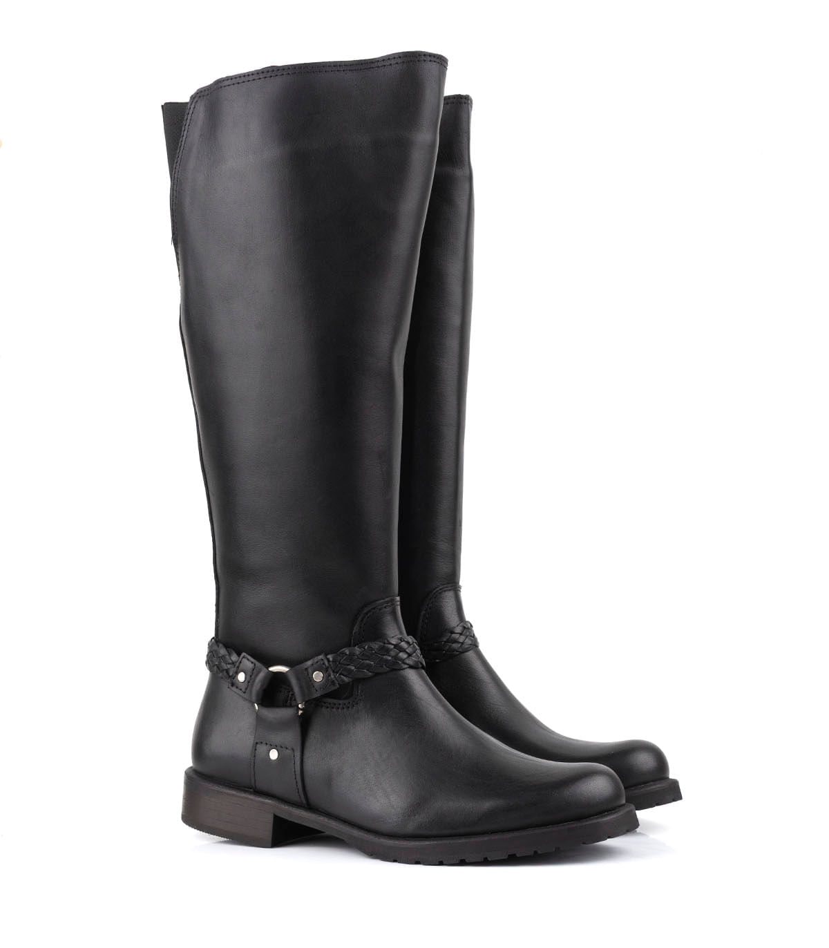 Bota alta en cuero con detalle trenzado — imagen 4