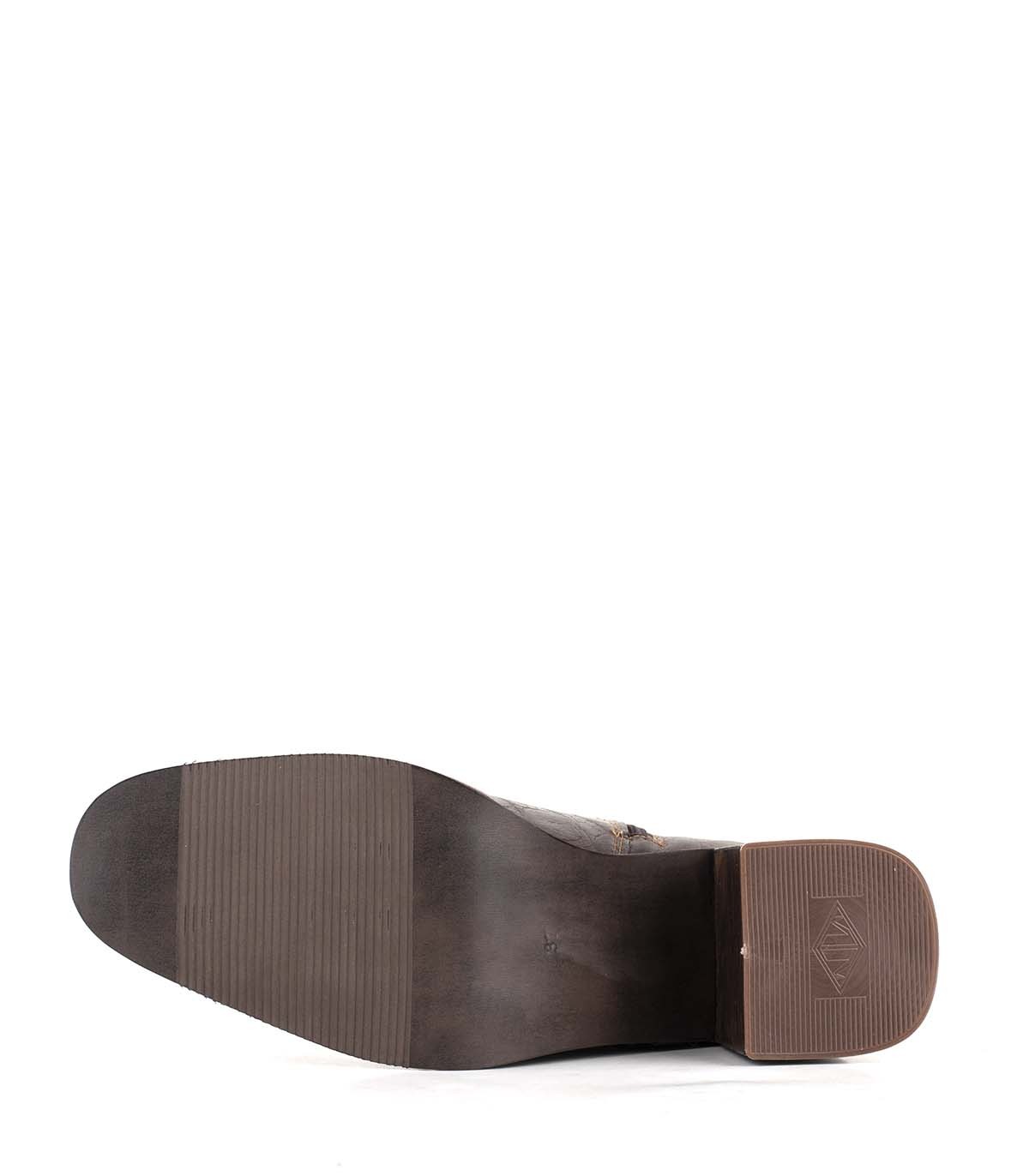 Botas cortas de cuero reptil con taco — imagen 6