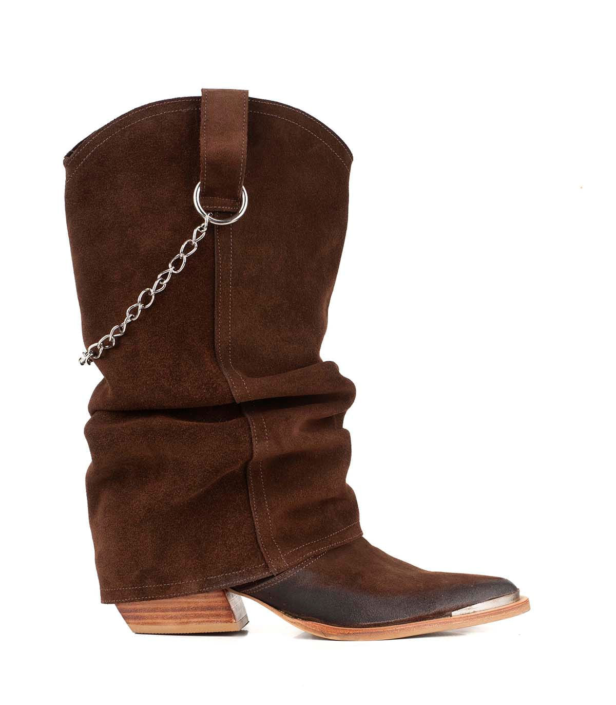 Bota texana de gamuza con puntera metálica — imagen 2