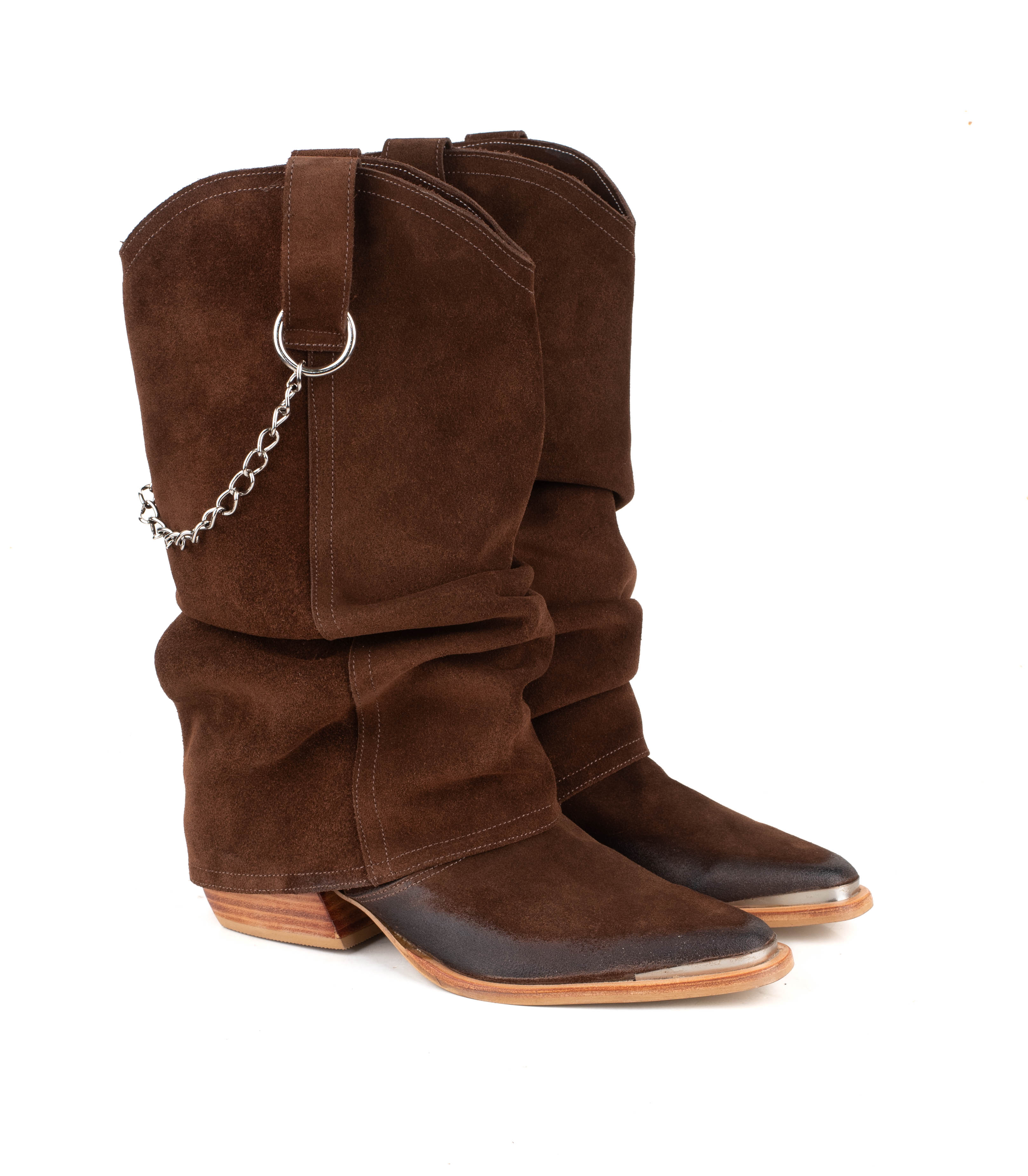Bota texana de gamuza con puntera metálica — imagen 6