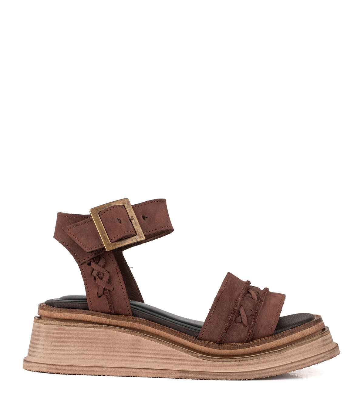 Sandalia de cuero con plataforma – Batistella