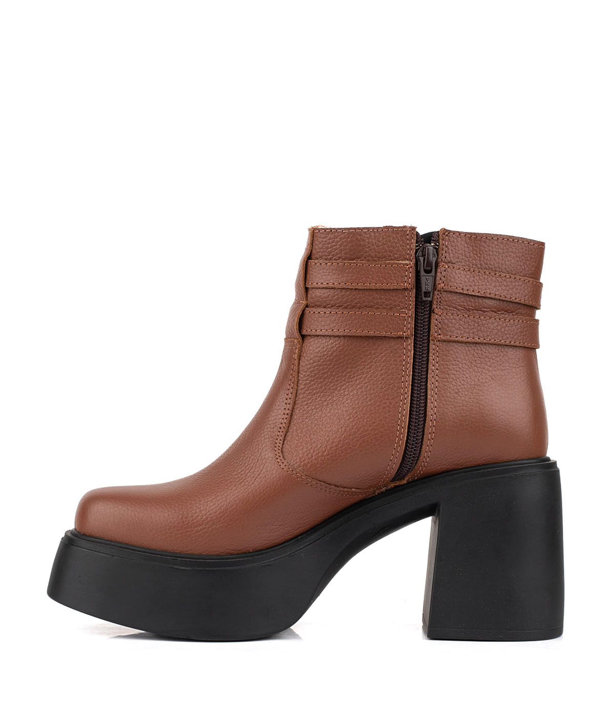 Bota corta de cuero con plataforma y hebillas — imagen 2