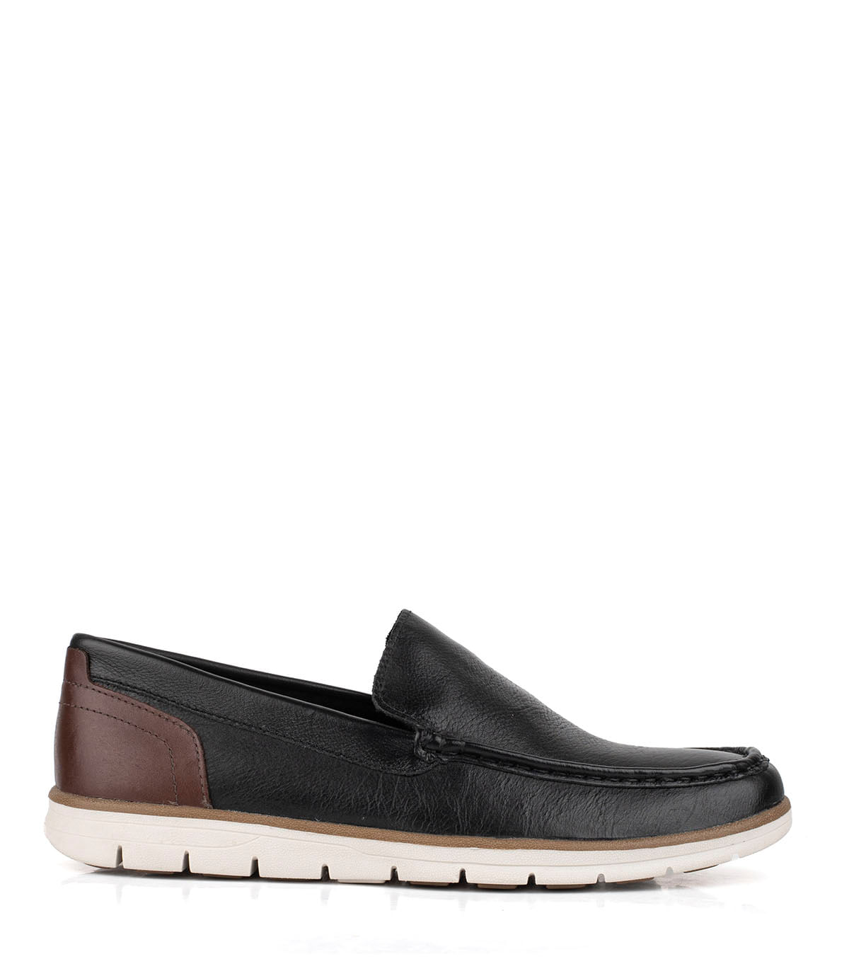 Mocasín casual de cuero con suela flexible