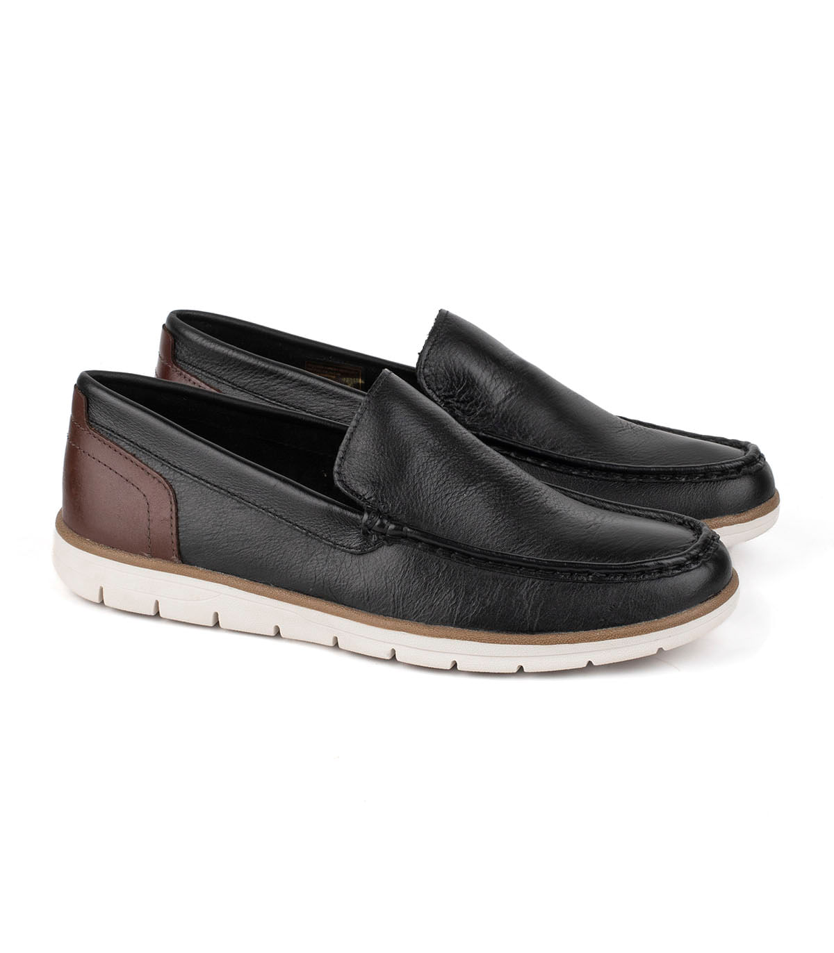 Mocasín casual de cuero con suela flexible camel Batistella — imagen 6