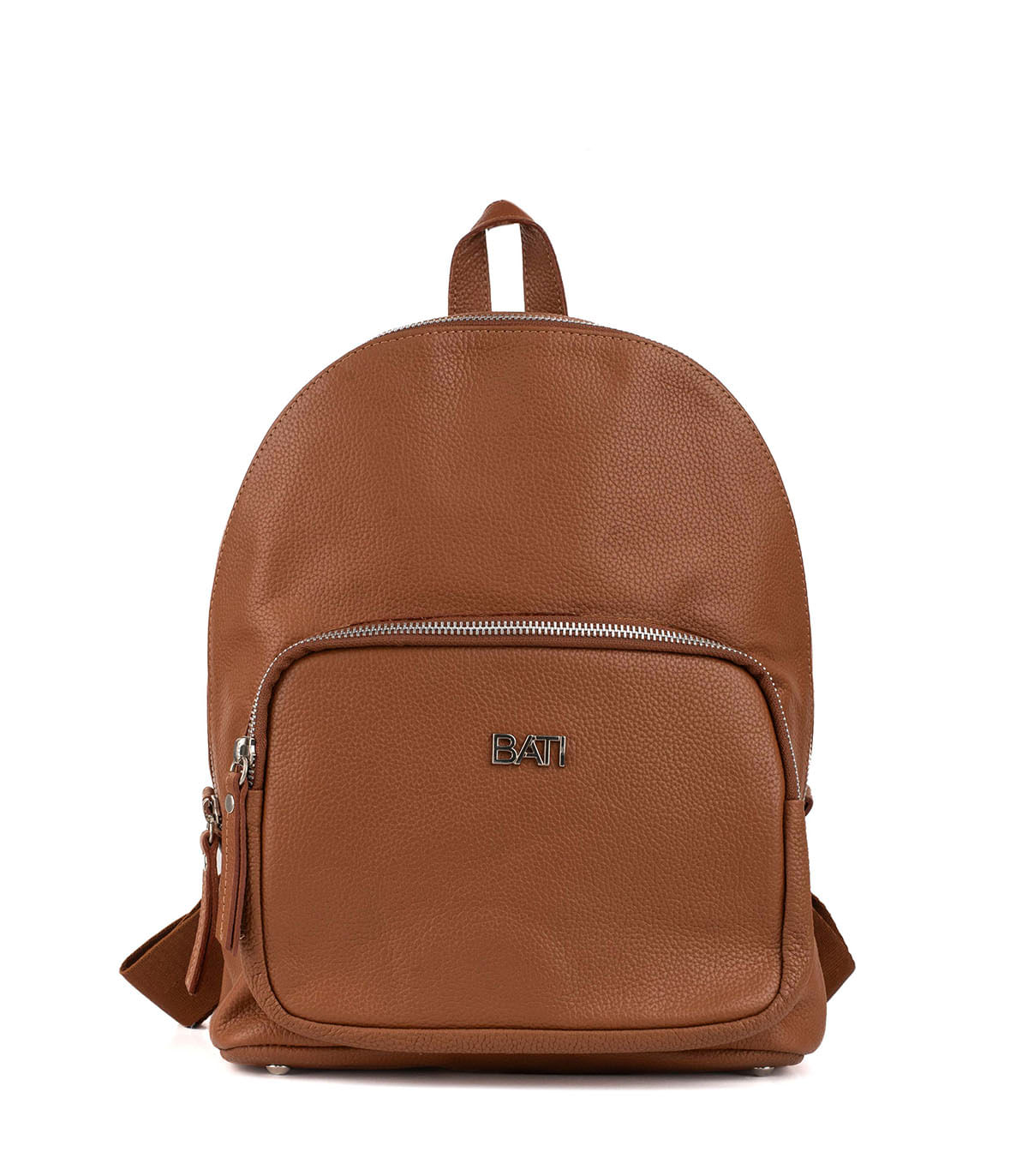 Mochila de cuero graneado con bolsillo frontal