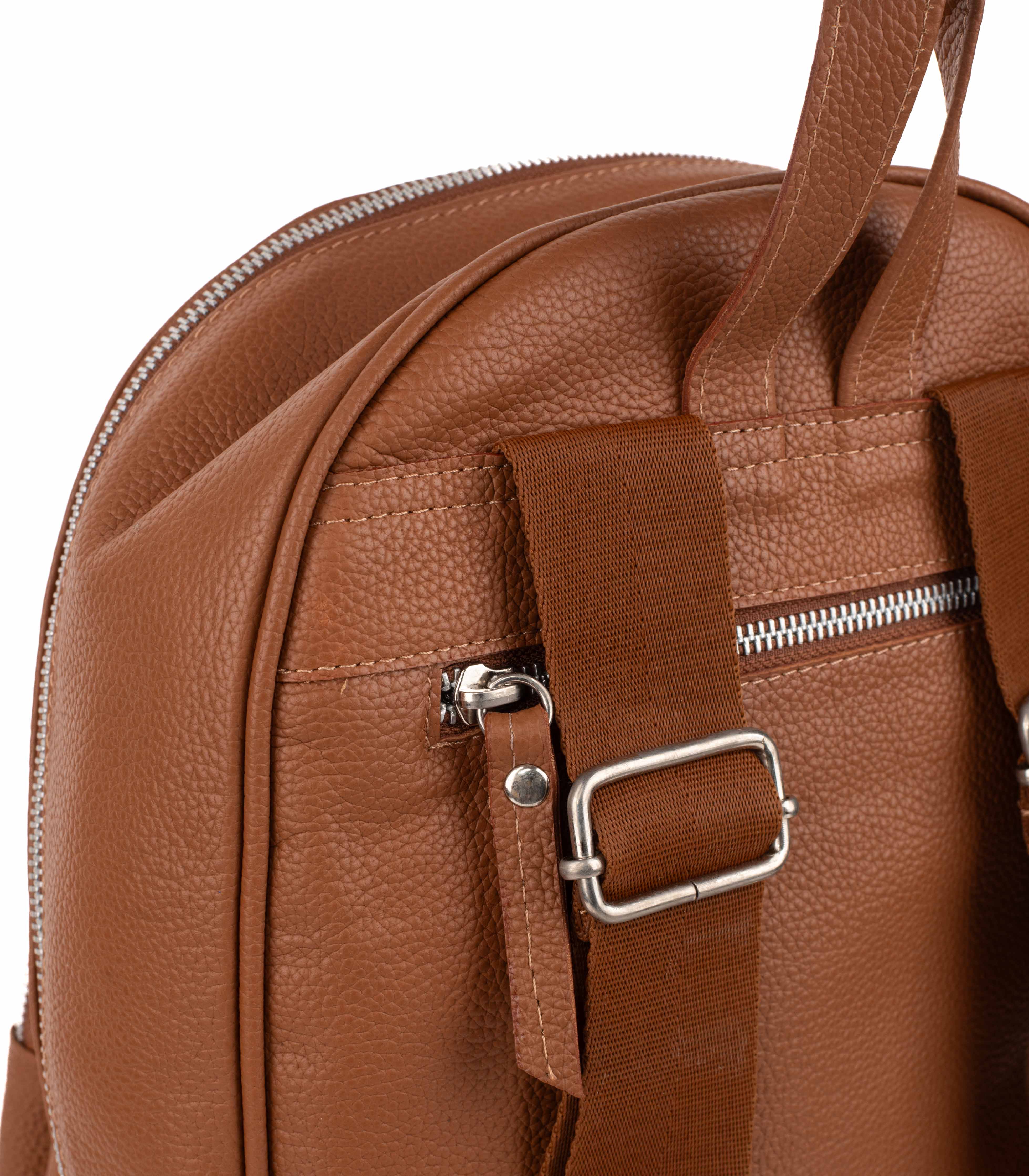 Mochila de cuero graneado con bolsillo frontal — imagen 4