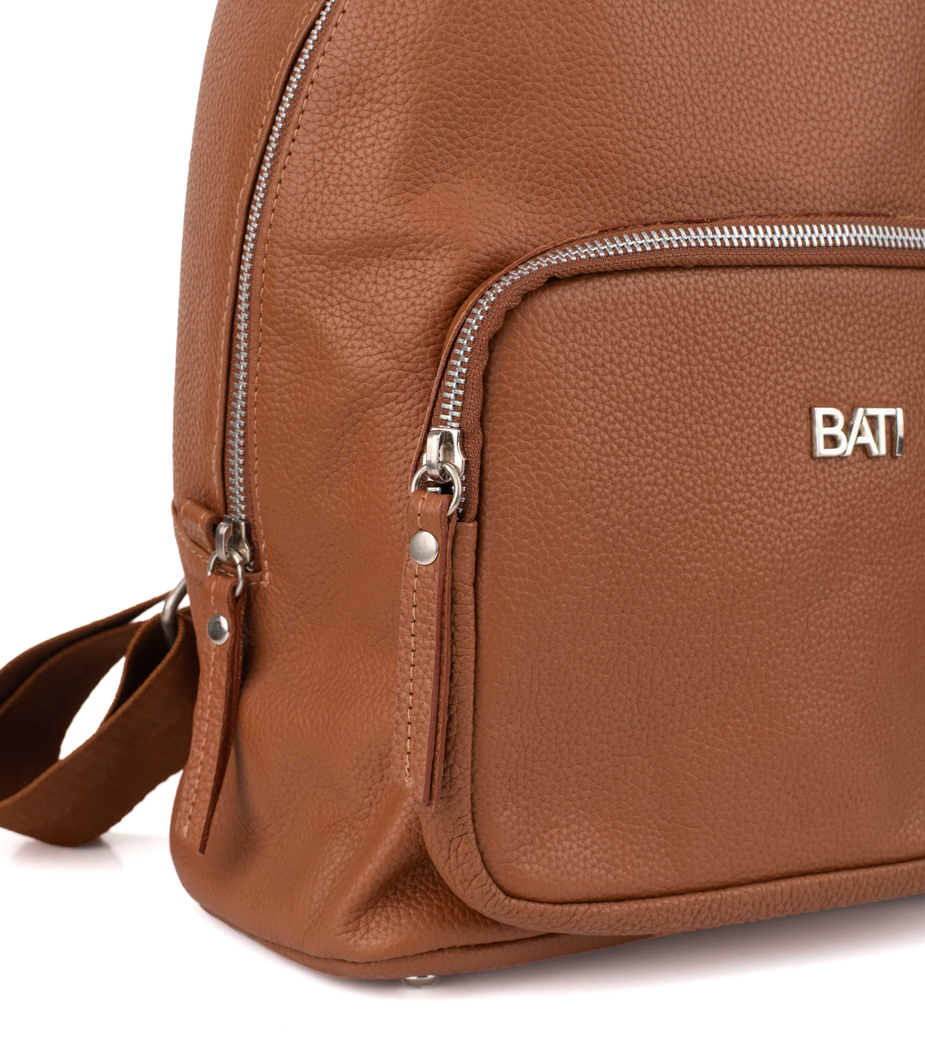 Mochila de cuero graneado con bolsillo frontal — imagen 5